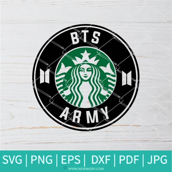 BTS ARMY Starbucks SVG - BTS SVG - Starbucks SVG - Circle Frame SVG - Newmody