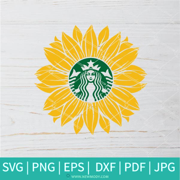 Sunflower Strabucks SVG - Flower Monogram SVG - Frame SVG