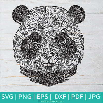 Coloring Panda Mandala SVG - Panda SVG -Mandala SVG - Newmody