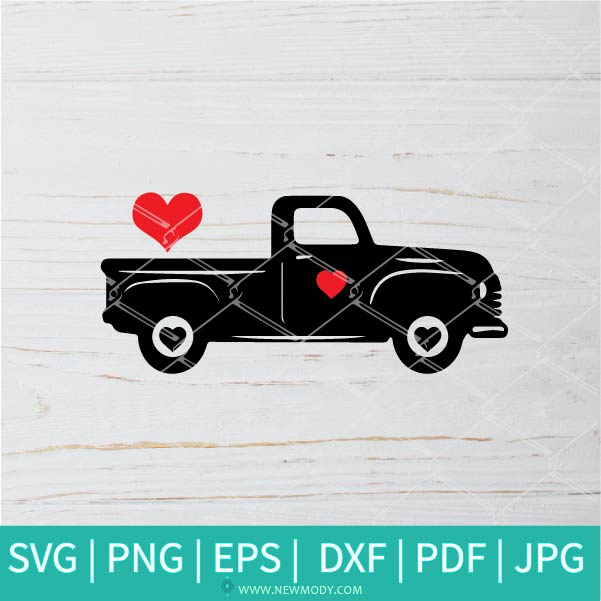 Valentine Truck SVG - Valentines Hearts SVG - Love SVG - Heart SVG - Truck svg