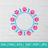 Paw Circle Monogram bundle SVG - Paw Tracks SVG - Cat Paw Split Svg - Dog Paw Split Monogram Frame Svg - Newmody