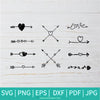Heart Arrow Bundle SVG -  Arrow SVG - Valentine's Day  SVG - Valentines Hearts SVG - Newmody