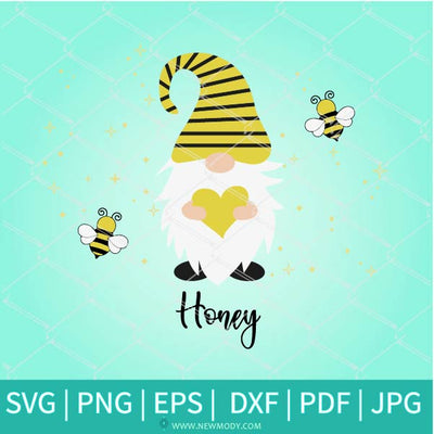 Bee Gnome SVG - Bumble Bee Gnome Svg - gnome bee keeper SVG - Spring SVG -gnome with bee SVG - Honey Bee SVG - Newmody