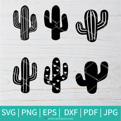 Cactus SVG Bundle - Cactus Outline SVG - Cactus Silhouette Clipart PNG - Newmody
