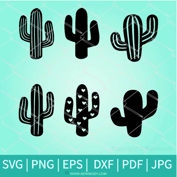Cactus SVG Bundle - Cactus Outline SVG - Cactus Silhouette Clipart PNG