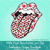 Heart Leopard Tongue PNG Sublimation | Valentine Tongue PNG - Newmody