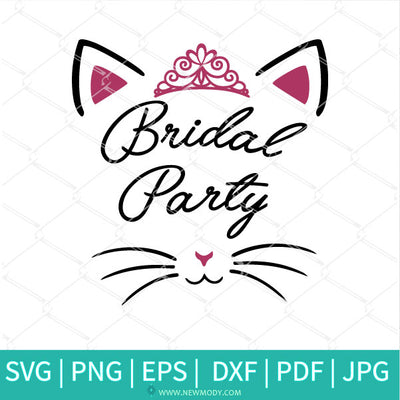 Bridal Party SVG - Cute Cat Face Svg - Newmody