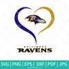 Baltimore Ravens Heart SVG - Baltimore Ravens Logo SVG - Newmody