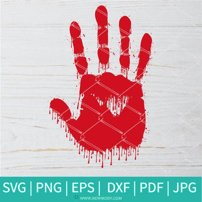 Bloody Handprint SVG - Bloody Hand Print Clipart Newmody