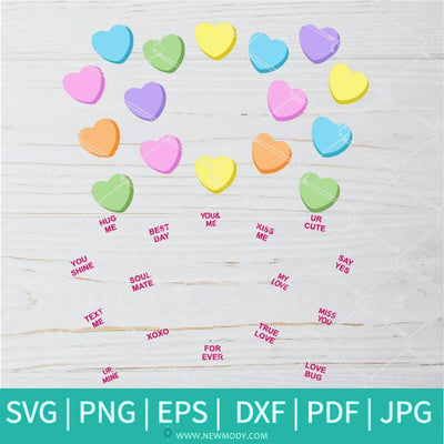 Candy Hearts Starbucks SVG - Sweethearts Candy SVG - Valentine SVG - Newmody