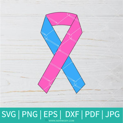 Pink and Blue Ribbon Awareness SVG - Pink and Blue Ribbon Awareness Clipart PNG - Newmody
