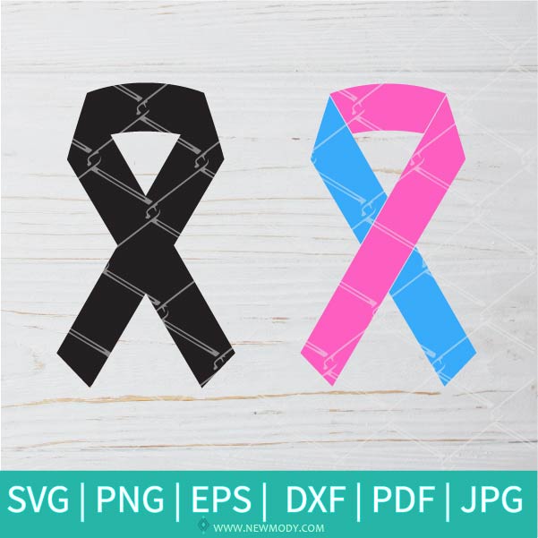Pink and Blue Ribbon Awareness SVG - Pink and Blue Ribbon Awareness Clipart PNG - Newmody