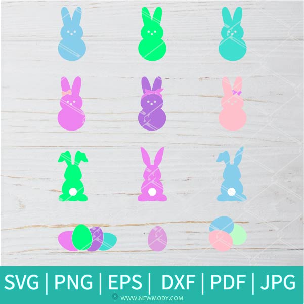 Easter SVG Bundle - Easter Peeps SVG - Easter Eggs SVG - Easter Bunny Svg
