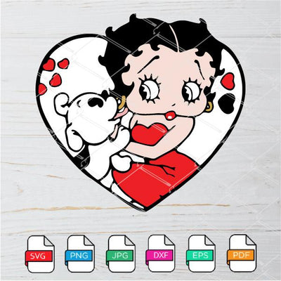 Betty Boop SVG -Betty with Pudgy SVG Newmody