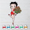 Betty Boop Hugging Red Flowers SVG -Betty Boop SVG Newmody