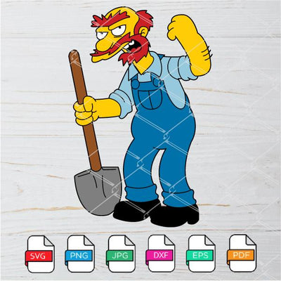 Groundskeeper Willie SVG - The Simpsons SVG- Simpsons SVG Newmody
