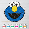 Sesame Street Cookie Monster Head  SVG - Cookie Monster Face SVG Newmody