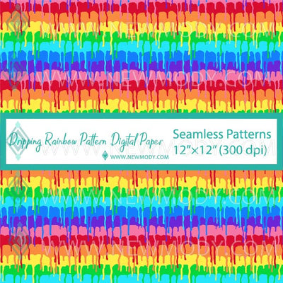Dripping Rainbow Pattern Digital Paper - LV Dripping Rainbow Seamless  Patterns - LV Dripping Rainbow Sublimation