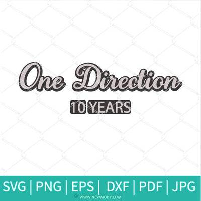 One Direction 10 Years Svg - Vintage Anniversary Svg - Newmody