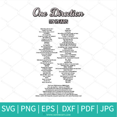 One Direction 10 Years Svg - Vintage Anniversary Svg - Newmody