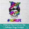 Rainbow Leopard Mom Life Skull With Sunglasses And Bandana Sublimation PNG - Newmody