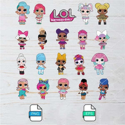 20 LOL Surprise Dolls Clipart PNG Bundles - LOL Doll Vector Newmody