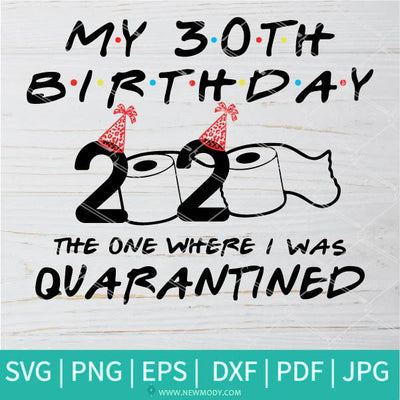 My 30th Birthday 2020 The One Where I was Quarantined SVG - Birthday Quarantine Svg - Newmody