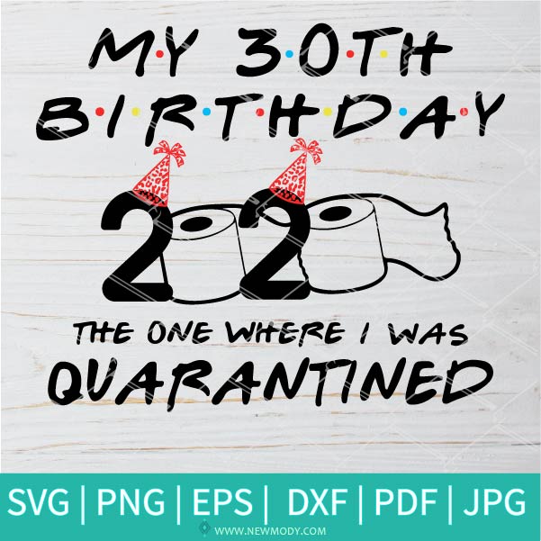 My 30th Birthday 2020 The One Where I was Quarantined SVG - Birthday Quarantine Svg