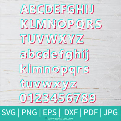 Tik Tok Font White SVG - Tik Tok Alphabet, Letters &amp; Numbers SVG /PNG/ PDF/EPS - Newmody