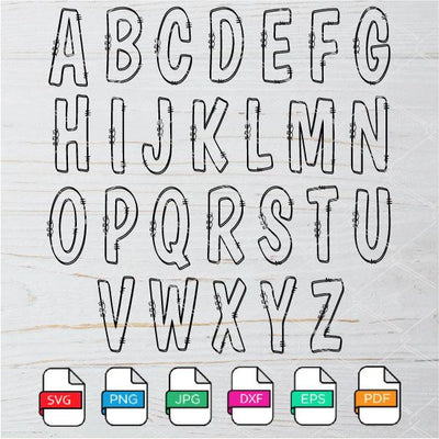 Doodle Hand Drawn letters SVG - Doodle Hand Drawn letters PNG Newmody