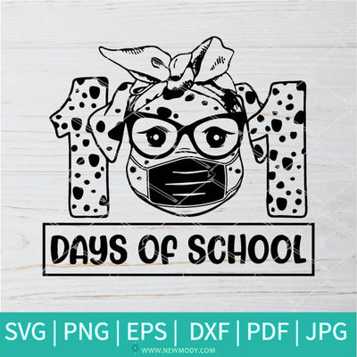 101 Days of School SVG - Dalmatian Dog With Mask svg - Newmody