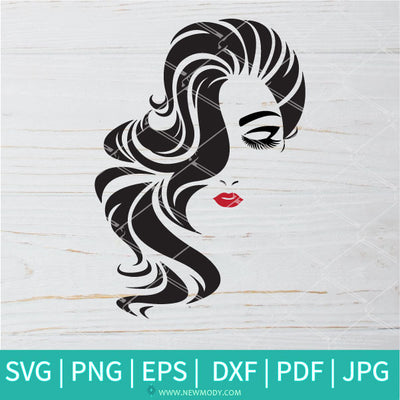 Beautiful Woman Face SVG - Hair Svg - Newmody