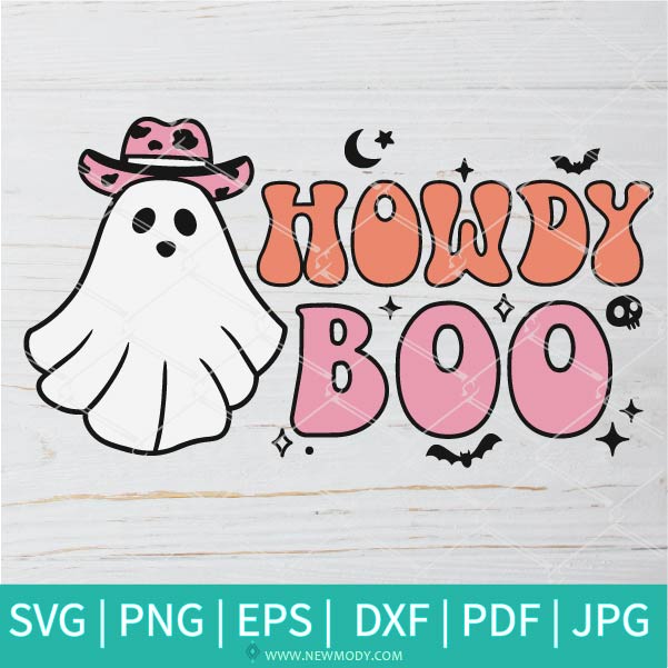 Ghost Howdy Boo SVG- PNG - Halloween SVG - Ghost SVG - SVG Cut File For Cricut and Silhouette