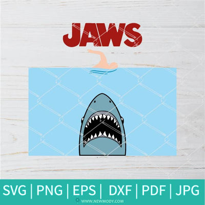 Jaws SVG- Shark SVG - Swimmer Svg - Newmody