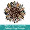 Colorful Leopard Sunflower PNG Transparent background - Sublimation Design Newmody