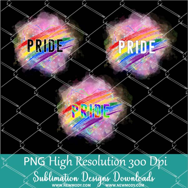 Watercolor Rainbow Pride PNG Bundle for sublimation- Gay Pride PNG - LGBTQ Png file for sublimation printing