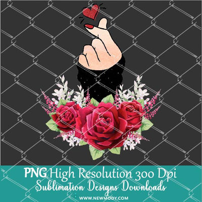 Finger Heart PNG Sublimation - Valentine PNG - Korean Heart Sublimation - Newmody