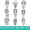 LOL Surprise Dolls Outline SVG Bundle - Lol Surprise Dolls Coloring PDF - JPEG -PNG - Newmody
