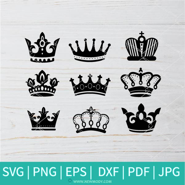 Crown Bundle  SVG - Princess Crown SVG - King Crown SVG -  Keep Calm Crown SVG - Crown SVG - Newmody