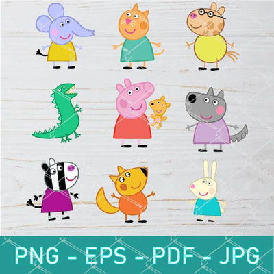 Peppa Pig Animals Clipart Bundle - Peppa Pig Animals Vector Newmody