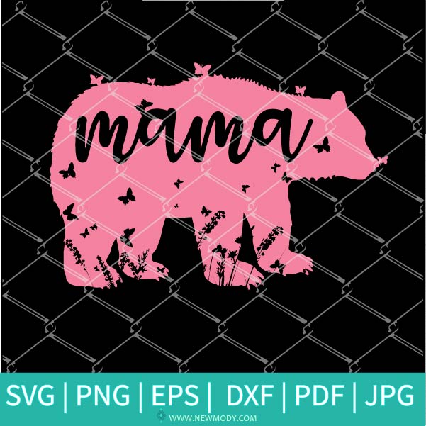 Mama Bear Floral SVG Cut File
