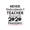 Custom Stickers -Never Underestimate A teacher Who Survived 2020 Pandemic Bubble-free stickers - Newmody
