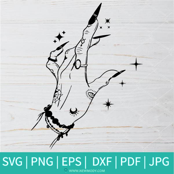 Witch Hand SVG-PNG - Witch svg - Witch vibes SVG -SVG Cut File For Cricut and Silhouette