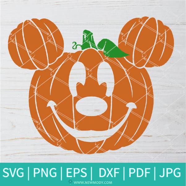 Pumpkin Mickey Halloween SVG-PNG -Halloween SVG - Pumkin SVG - Mickey Mouse SVGSVG Cut File For Cricut and Silhouette