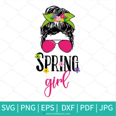 Spring Girl SVG -  Girl with Flowers SVG - Spring SVG - Flowers SVG -  Spring Flowers SVG - Messy Flowers SVG - Newmody