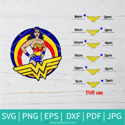 Wonder Woman SVG - Superhero  SVG - Water Tracker Refill SVG - Newmody