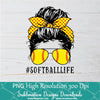 Messy Hair Bun Softball Life PNG sublimation downloads - Softball Life PNG - Newmody