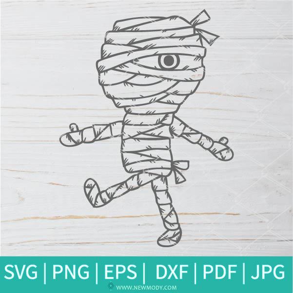 Halloween Mummy SVG-PNG - Halloween SVG - Cut Files for Cricut and silhouette