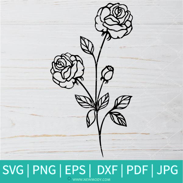 Roses SVG , Clipart PNG - Flower SVG Cut Files for Cricut and
