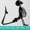 Skeleton Doing Yoga SVG-PNG-Skeleton Yoga Stencil -SVG Cut File For Cricut and Silhouette